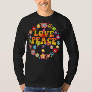 Peace Sign Love 60s 70s Stropdas Die Hippie Costum T-shirt
