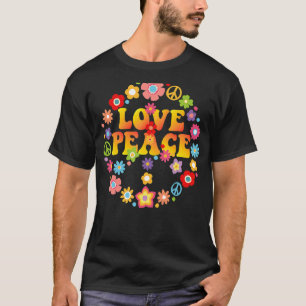 Peace Sign Love 60s 70s Stropdas Die Hippie Costum T-shirt