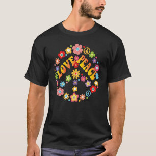 Peace Sign Love 60s 70s Stropdas Die Hippie Kostuu T-shirt