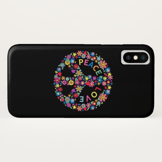 PEACE SIGN LOVE 60s 70s Tie Dye Hippie Case-Mate iPhone Case (Achterkant (horizontaal))