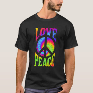 Peace Sign Love 60s 70s Tie Dye Hippie Costume 1 T-shirt