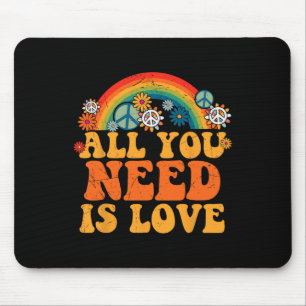 PEACE SIGN LOVE 60s 70s Tie Dye Hippie Costume Hal Muismat