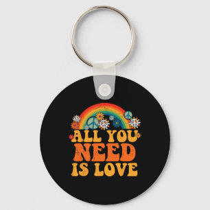 Peace Sign Love 60s 70s Tie Dye Hippie Costume Hal Sleutelhanger