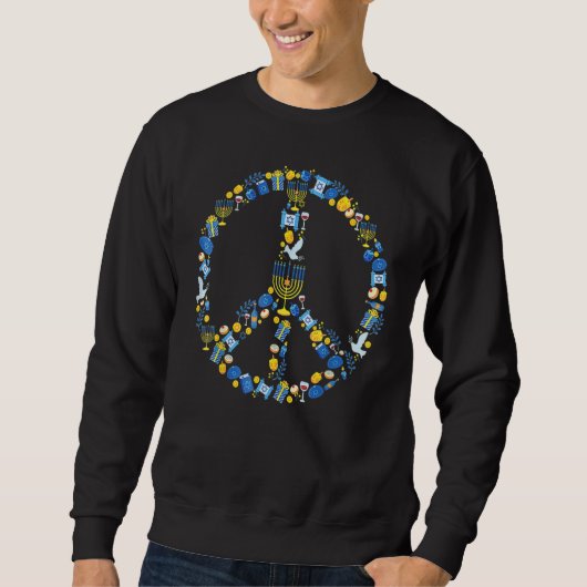 Peace Sign Love 60s 70s Tie Dye Hippie Costume Han Trui (Voorkant)