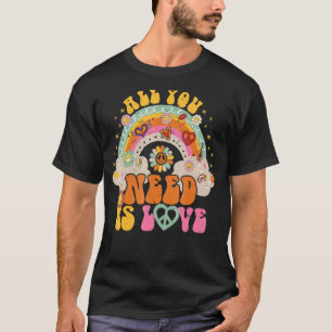 PEACE SIGN LOVE 60s 70s Tie Dye Hippie Groovy Vibe T-shirt