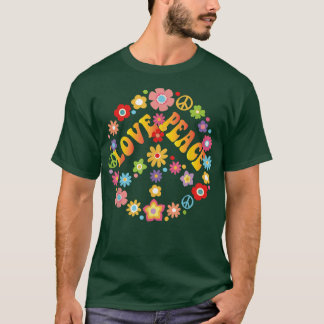 PEACE SIGN LOVE 60s 70s Tie Dye Hippie Halloween C T-shirt