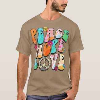 PEACE SIGN LOVE 60s 70s Tie Dye Hippie Halloween C T-shirt