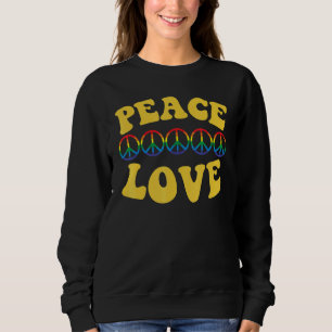 Peace Sign Love 60s 70s Tie Dye Hippie Halloween C Trui