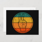 Peace Sign Love 60s 70s Tye Die Hippie Costume Briefkaart (Voorkant / Achterkant)