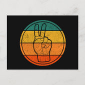Peace Sign Love 60s 70s Tye Die Hippie Costume Briefkaart (Voorkant)