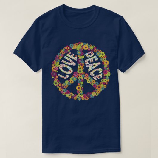 PEACE SIGN LOVE 960s 90s Shirt Tie Dye Groovy Hipp (Design voorkant)