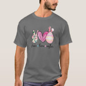 Peace Sign Love Easter Egg Hunting Funny Easter Da T-shirt (Voorkant)