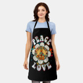 Peace Sign Love Flower 60S 70S Tie Dye Hippie Cost Schort (Gedragen)