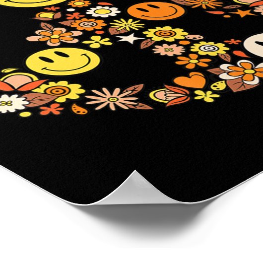 PEACE SIGN LOVE Hippie Groovy Vibes Halloween C Poster (Hoek)