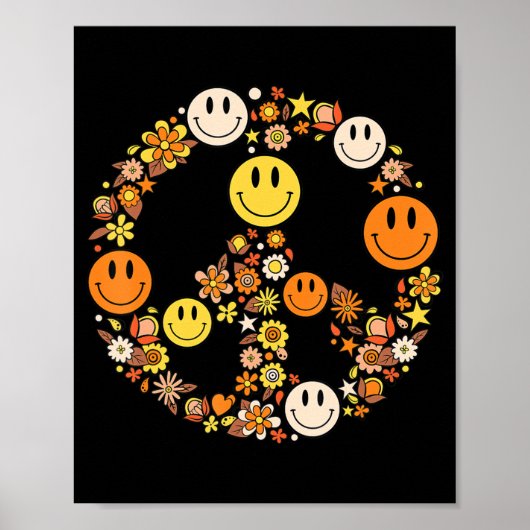 PEACE SIGN LOVE Hippie Groovy Vibes Halloween C Poster (Voorkant)
