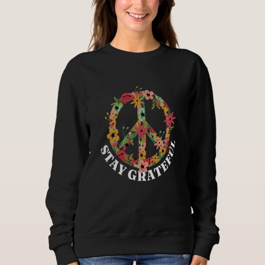 Peace sign Love Hippie Peace Freedom Bliss Flowers Trui (Voorkant)