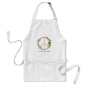 Peace Sign Love Joy Kerstmis Standaard Schort