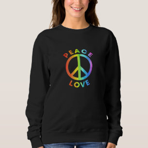 Peace Sign Love Rainbow 60s 70s Hippie Flower Chil Trui