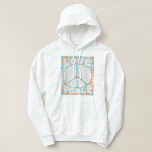 PEACE SIGN LOVE T Shirt 60s 70s Tie Dye Hippie Cos (Design voorkant)
