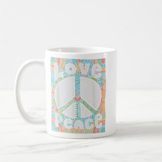 PEACE SIGN LOVE T Shirt 60s 70s Tie Dye Hippie Cos Koffiemok