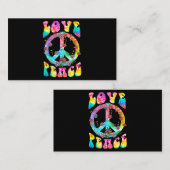 PEACE SIGN LOVE T Shirt 60s 70s Tie Dye Hippie Cos Visitekaartje (Voorkant / Achterkant)