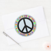 Peace Sign Mensen Sticker blauw (Envelop)