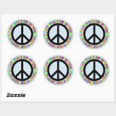 Peace Sign Mensen Sticker blauw (Vel)
