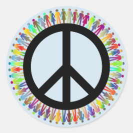 Peace Sign Mensen Sticker blauw