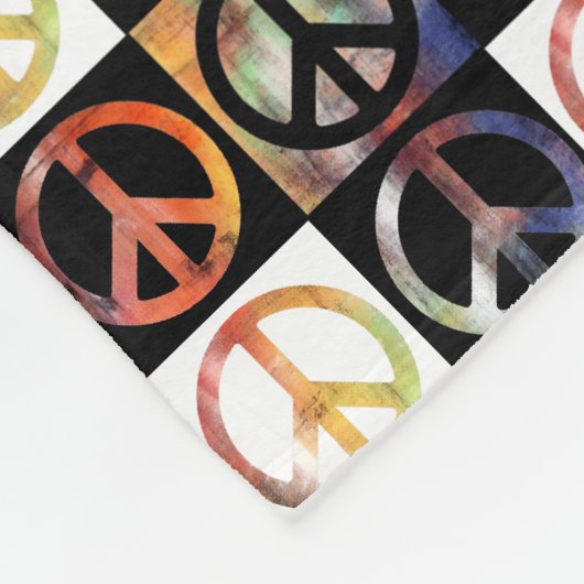 Peace Sign Mosaic Small Fleece Deken (Hoek)