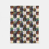 Peace Sign Mosaic Small Fleece Deken (Voorkant)