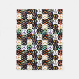 Peace Sign Mosaic Small Fleece Deken