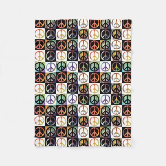 Peace Sign Mosaic Small Fleece Deken (Voorkant)