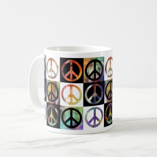 Peace Sign-mozaïek Koffiemok (Voorkant links)