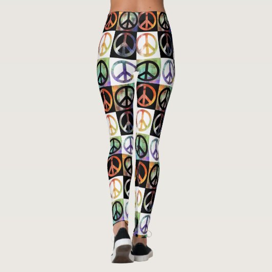 Peace Sign-mozaïek Leggings (Achterkant)