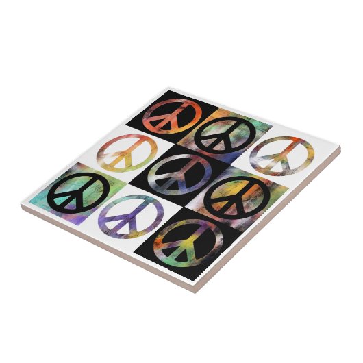 Peace Sign-mozaïek Tegeltje (Zijkant)