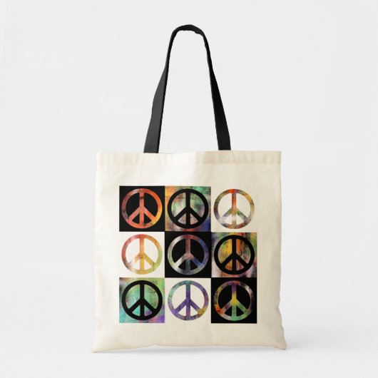 Peace Sign-mozaïek Tote Bag (Voorkant)
