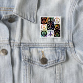 Peace Sign-mozaïek Vierkante Button 5,1 Cm (In situ)