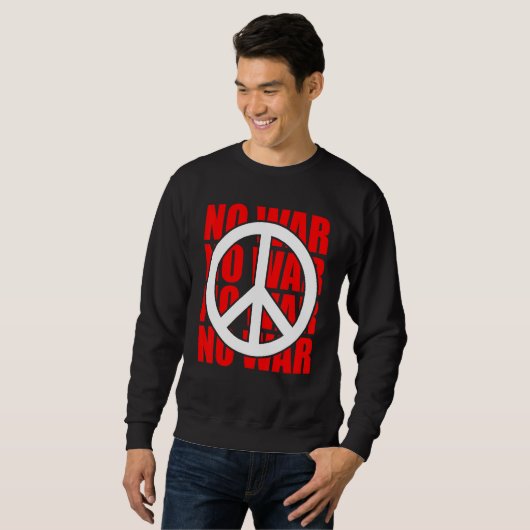 Peace Sign No War Statement Anti War Peace Symbol Trui (Voorkant volledig)