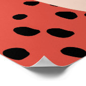 Peace Sign on Red Dotted Background Preppy Poster (Hoek)