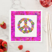 Peace Sign on White Petals Servet (Insitu)