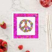 Peace Sign on White Petals Servet (Insitu)