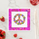 Peace Sign on White Petals Servet (Insitu)
