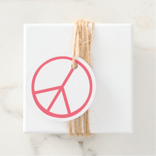 Peace Sign Orange Groovy Retro Fun Bedankjes Labels (In situ)