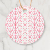 Peace Sign Orange Groovy Retro Fun Bedankjes Labels (Achterkant)
