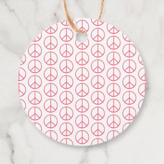 Peace Sign Orange Groovy Retro Fun Bedankjes Labels (Achterkant)