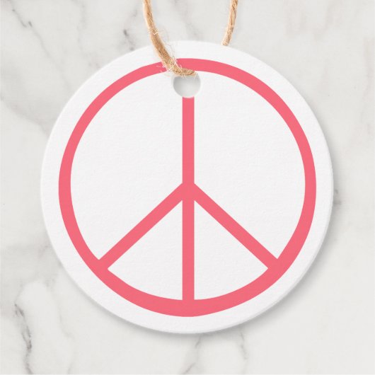 Peace Sign Orange Groovy Retro Fun Bedankjes Labels (Voorkant)