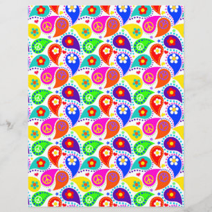 Peace Sign Paisley Hippie Chic Paper