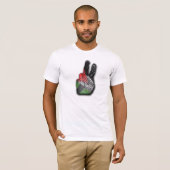 PEACE SIGN PALESTINE CUSTOM FLAG HATTAH T-SHIRT (Voorkant volledig)