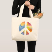 Peace Sign-pastel Grote Tote Bag (Voorkant (product))