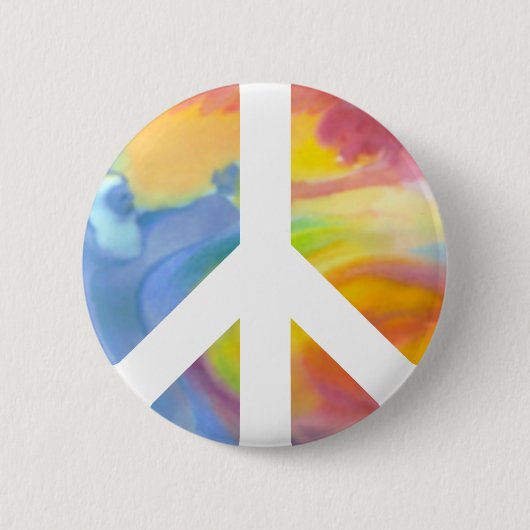 Peace Sign-pastel Ronde Button 5,7 Cm (Voorkant)